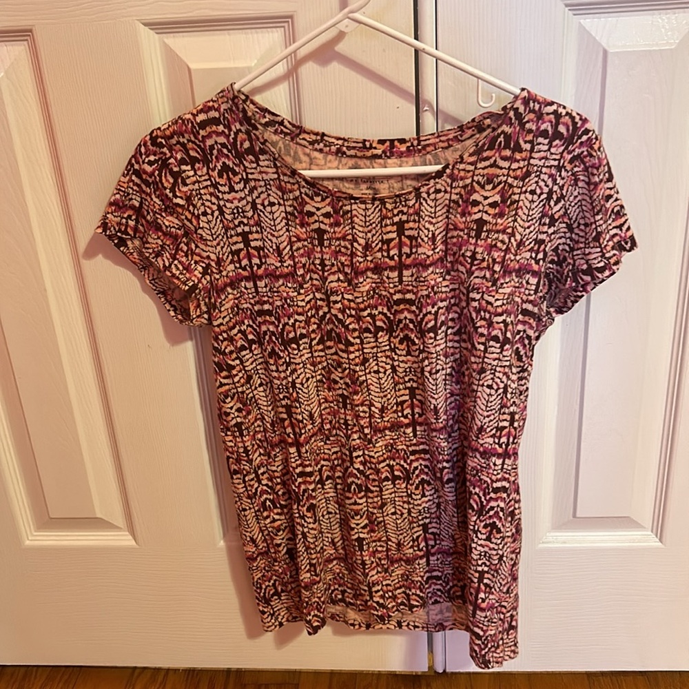 Daisy Fuentes Women’s Multi Color Short-Sleeve Top M